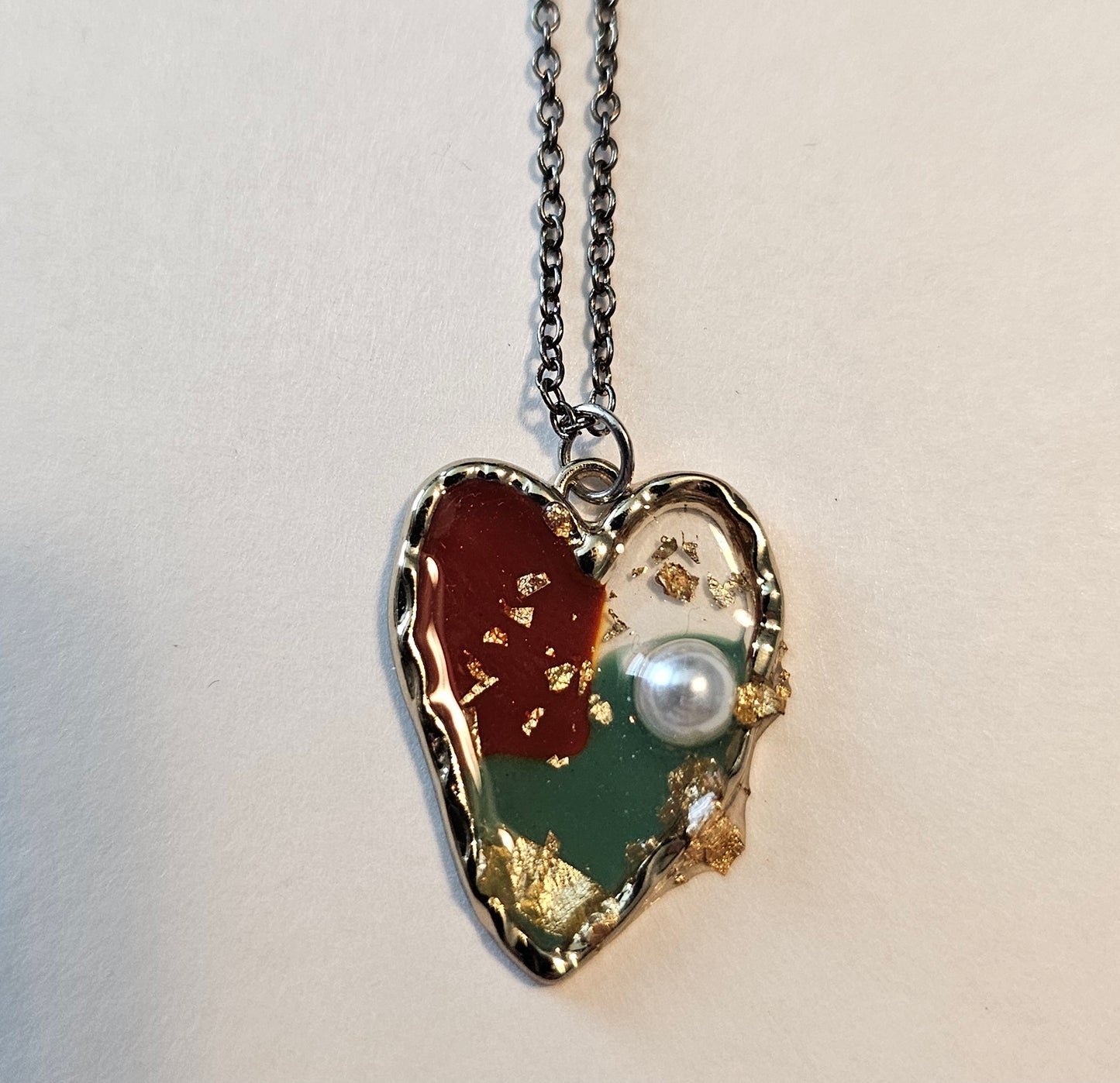 Resin and Enamel Collage Heart