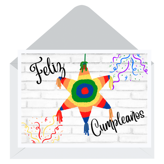 Feliz Cumpleanos Card - Rainbow